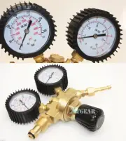 TIG MIG CO2 ARGON MIX GAUGE DUAL WELDING GAS CYLINDER BRASS GAUGES REGULATOR