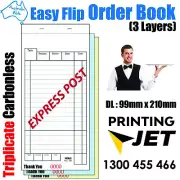 100x Large Size Triplicate Carbonless Restaurant Docket Order Book [RD103]