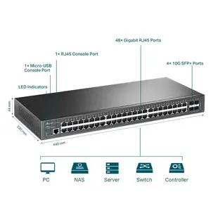 TP-Link TL-SG3452X 管理型交換器 JetStream 48埠Gigabit L2+ 10GE SFP+