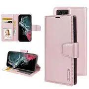 For Samsung Galaxy S22 Ultra Case, Hanman Wallet Leather Flip Magnetic Stand Case Cover (Rose Gold)