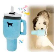 Squeaky Dog Toys Funny Tumbler with Handle Cup Dog Toy Interactive Fluff Dog Toy