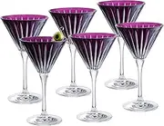 Barski Colored Martini Cocktail Glass - Amethyst Stemmed Martini Champagne Glasses - For Martini - Champagne - Cocktails - Margarita - Set of 6 - Gift Ready - Amethyst - 7 Oz. - Made in Europe