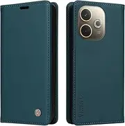 YBFJCE Case for Oppo A5 Pro 5G PU Leather Wallet Cover,Flip Folio Case with Card Holders,Magnetic Phone Cover Compatible with Oppo A5 Pro 5G,Green