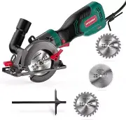 Ergonomic 6.2A Mini Circular Saw with Rubber Handle & Precision Scale Ruler