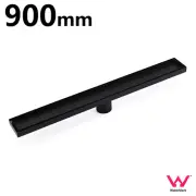 Matt Black 900mm Tile Insert Shower Grate Floor Drain 50mm Waste Stainless Steel