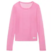 [Bodywear by Alexander Wang] Bodycon Long-Sleeve Tee In Fine Mesh