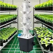 FXNFXLA Hydroponic Tower 30 Pods 6-Layer Hydroponic Growing System Kit, Indoor Smart Aeroponic Tower Garden System for Herb Lettuce Tomato Vegetable Flower