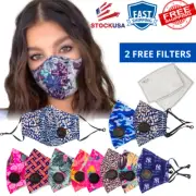 Washable/Reusable/Comfortab Face Mask with Air Breathing Valve & 2 PM2.5 Filters