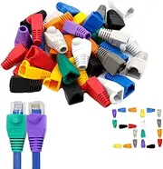 Rj45 Jacket - Rj45 Adapter Protective Sleeve,Protective Ethernet Network Cable Plug Cover, Colorful Rj45 Crystal Heads Jacket for Home