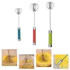 Steel Egg Whisk Semi-automatic Egg Beater Hand Push Rotary Whisk Blender Whisk