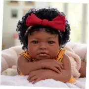 Lifelike Reborn Baby Dolls Black - 20 Inch Soft Body & Curls Realistic