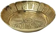 Aditri Creation Decorative Brass Nakshi Plate Prasad Plate Katori for Indian Traditional Pooja Utensils Item Articles Housewarming (Size:- 5" Diameter) Patra (Katori)