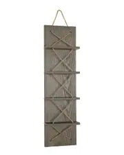 Lalia Home Positano Nautical Rope 4 Bottle Vertical Wall Mounted Wood Wine Rack