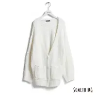 在飛比找momo購物網優惠-【SOMETHING】女裝 長版開襟毛衣針織外套(白色)