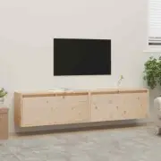 2x Floating Cabinet DIY Wall Mount Shelves Storage Rack TV Display Wooden Shelf