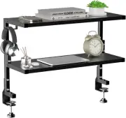 Desk Shelf Clamp-On above or under - 24 Inch Desktop Shelf, Desk Organizer for O