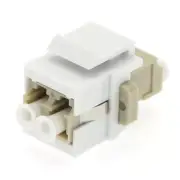 LC-UPC Duplex Multi Mode Fiber Optical Coupler Keystone Jack Snap-in Ivory