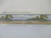 Chesapeake Tropical Beach Shore Palm Pre-Pasted Wallpaper Border 2 Roll Lot Set