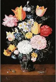 ARTICULOZY Giclee Print Rolled - Bouquet of flowers in a glass vase (private collection) 1-40x50 Inch Canvas Wall Decor Art Print