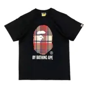 BAPE Check Ape Head T-shirt Black Multi Red | A Bathing Ape