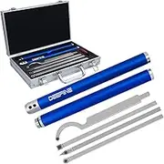 Carbide Tip Wood Lathe Turning Tool Kit, Lathe Roughing and Finishing Hollow Tool Interchangeable Aluminum Alloy Handle with Diamond Round Square Carbide Inserts (Metal handle)