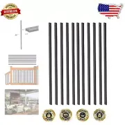 Waterproof Black Metal Deck Balusters 36" - 25 Pack with Easy Install Screws
