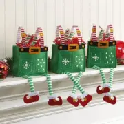 Elf Pants Christmas Treat Bags Set of 6 Gift Bags for Children Holiday Partie...