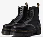 Doc Martens Audrick 8 Eye Quilted Boots Black Leather Womens Size 9, NIB