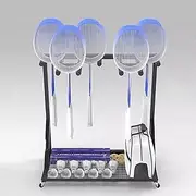 Tennis Racket Storage Rack,Racket Storage Rack, Mobile Display Rack，Mobile Badminton Racket Display Storage Rack, Tennis Racquets Organizer Cart with Wheels for Garages, Playgroup, Gym and S