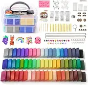 Shuttle Art Polymer Clay, 60 Colours Oven Bake Modeling Clay, Creative Clay Kit with 19 Clay Tools and 16 Kinds of Accessories, Non-Toxic, Non-Sticky, Ideal DIY Art Craft Clay for Kids Adults