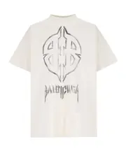 Balenciaga BB Logo Printed Large Fit T-Shirt 1,2,3,4 White