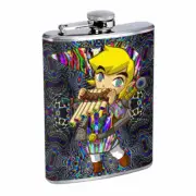 Psychedelic Cartoon Em1 Flask 8oz Stainless Steel Hip Drinking Whiskey