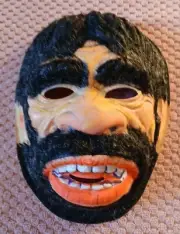 1960's FLOCKED CAVEMAN MASK - Ben Cooper - Untrimmed