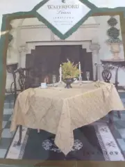 Waterford Linens Tablecloth Jamestown Pattern Pearl White 70 x 84 Oblong NIP