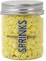 Sprinks Pastel Bubble Bubble Sprinkles - Edible Cake Decorations | Christmas Baking Decorations | Holiday Cupcake Toppers | Sugar Sprinkles for Cake | Dessert & Cupcake Sprinkles | 65g, Lemon