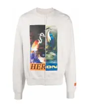 Split Heron crew-neck T-shirt S,XS,L,M White