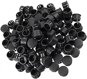 uxcell Plastic Locking Hole Plugs Black 100 Pcs w 9/16" Head