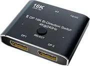 CABLEDECONN DisplayPort 16K DP 2.0 Switch Bi-Direction 8K@120Hz 4K@240Hz Splitter Converter for Multiple Source and Displays 16K DP Video Converter