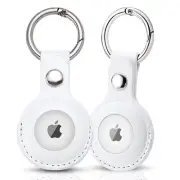 2-Pack CHABAEBAE AirTag Keychain Leather Case, Secure Durable Apple AirTag Ho...