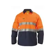 Taped Hi Vis Closed Front Cool Lightweight Shirt MENS HIGH VISIBILITY