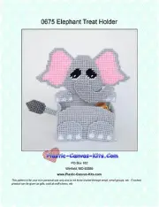Elephant Treat Holder- Plastic Canvas Pattern or Kit