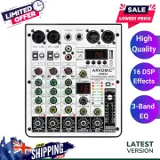4-Channel Audio Mixer, DJ Mixer with USB Audio Interface, Bluetooth Function