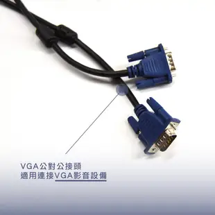 VGA公對公傳輸線 1.5M 1.8M 3M 5M 10M 螢幕線 電腦連接螢幕VGA線 電視線 投影線 D-Sub