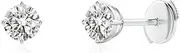 [Angara] Natural Basket-Set Solitaire 8 ct Diamond Stud Earrings in 14ct Solid Gold for Women | April Birthstone Jewellery