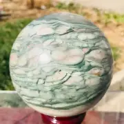 1438g Large Green Zebra Stone Jasper Quartz Crystal Energy Ball Specimen Healing