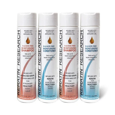 Sulfate free shampoo conditioner set for keratin hair treatment & colored hair