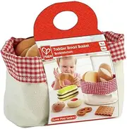 Hape Toddler Bread Basket Play Set – Soft Fabric Bakery Toys for Pretend Play – Includes Toast, Croissant & More – Fun Role-Playing Food Set for Kids – Easy to Store & Carry – Ages 18M+