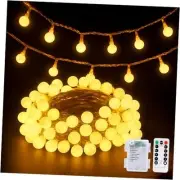 Globe String Lights Battery Operated, 100 LED 100 LED - 1 Pack Warm White