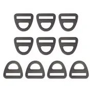 1" Adjuster Triangle with Bar Swivel Clip D Dee Ring Buckle, 10Pcs Black