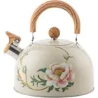 Floral Enameled Whistling Kettle Teapot Tea Jug Gas Induction Cooker